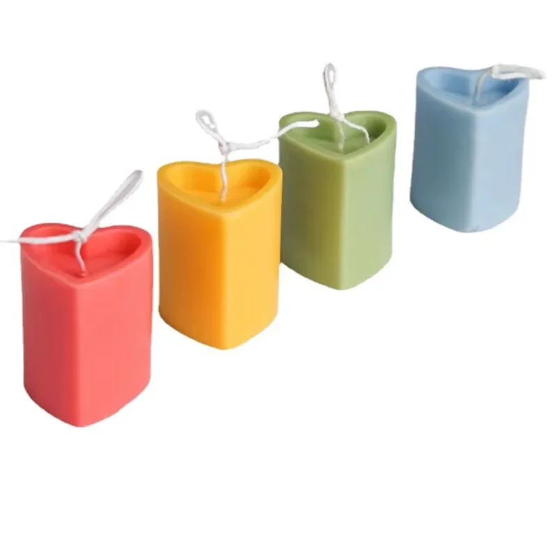 Aromatherapy Candle Mold DIY Love Heart Candle Mould Acrylic Transparent Plastic Aromatherapy Molds for Candle Making Wax Not sticky Wedding friend gifts