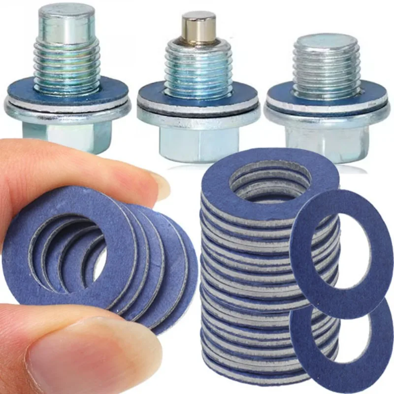 Oil Drain Plug Gasket Oil Drain Plug Seal Washer Sealing Washers Car Screw Gasket for Toyota Cars Engine Seal Aluminum Oil Drain Plug Screws Washers Wear Part