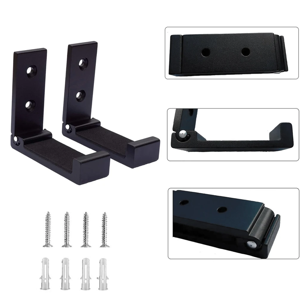 Foldable Gun Hook Rack Wall Mount Adjustable Shotgun Rifle Long Gun Bow Sword Holder Safe Storage Hanger with Padding 2Pcs