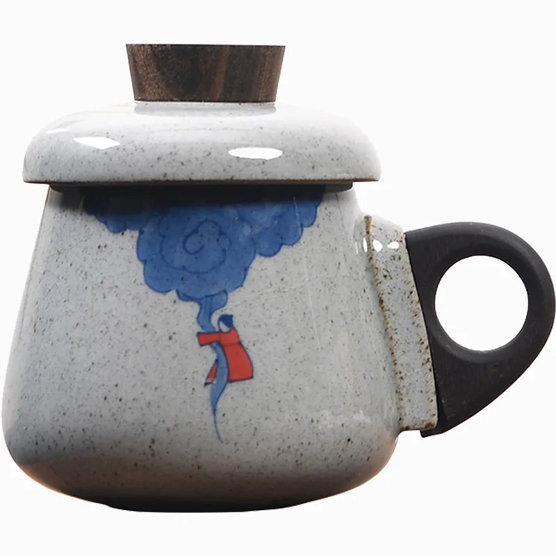 도자기 손으로 그린 찻잔 Jingdezhen 사무실 차와 물 분리 열 절연베이스 컵 히터