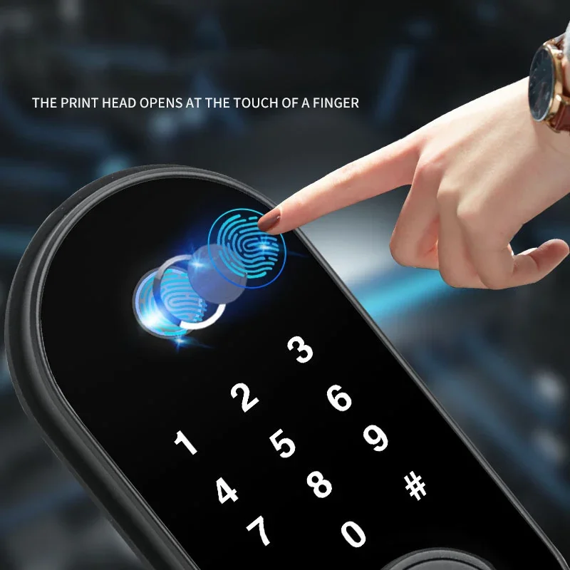 Tuya Deadbolt Fingerprint Electronic Smart Door Lock Home Anti-theft Apartment Bluetooth APP Remote Control Lock