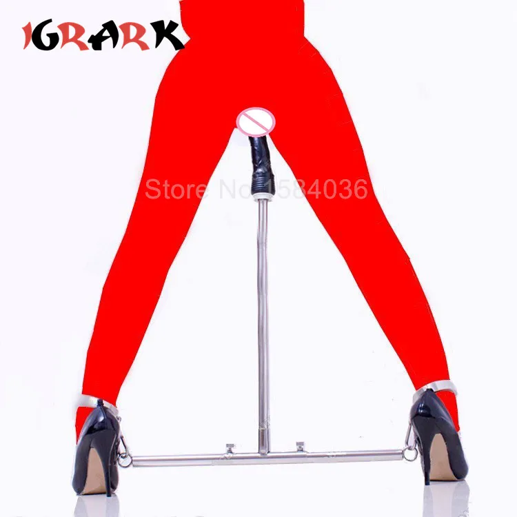 Stainless Steel Adjustable Spreader Bar Open Leg Devices Ankle Cuffs Dildo Anal Plug Restraints BDSM Bondage Sex Toys For Adults