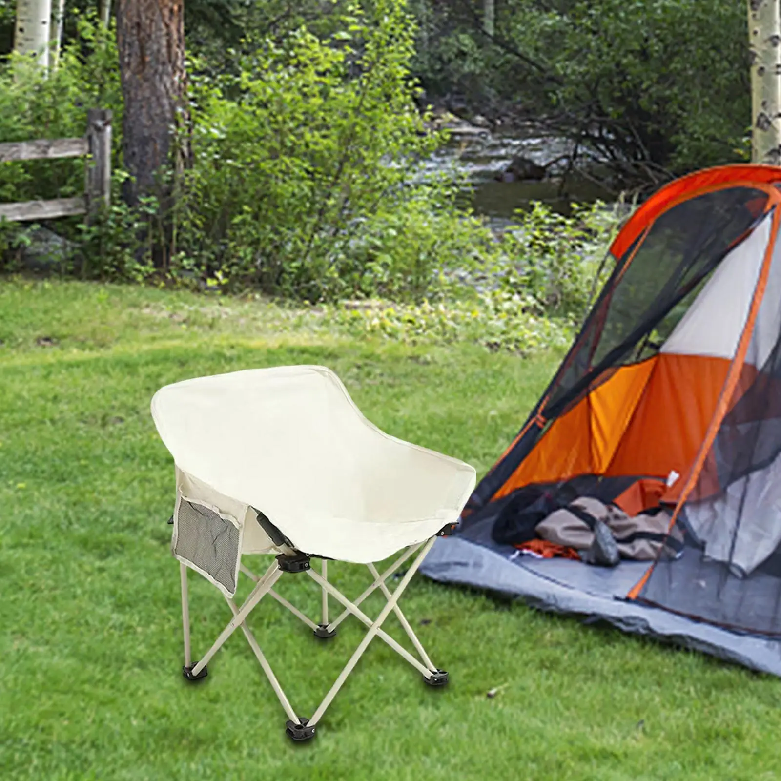 Portable Camping Folding Chair Lightweight Picnics Backpacking Comfortable Collapsible Outdoor Seat for Parties Lawn Garden