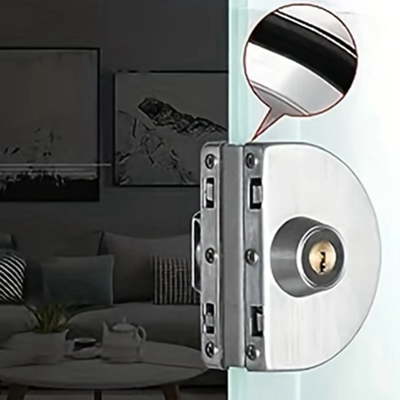 Glass Display Cabinet/Showcase Locks Kit Stainless Steel Double Door No Need Drilling Easy To Install Home Tool Kit With 2 Keys