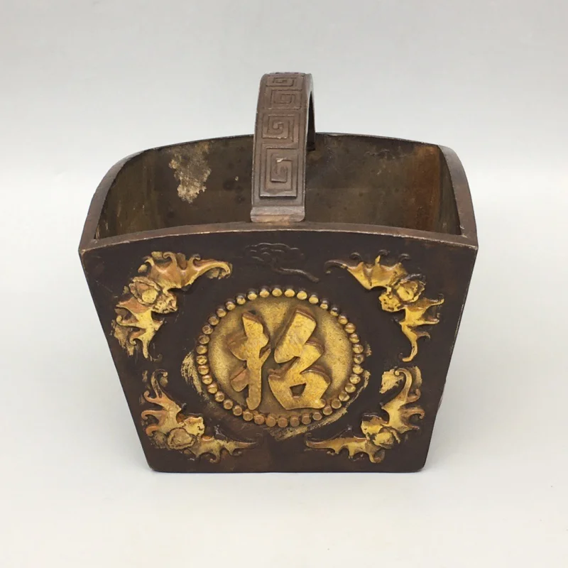 

Медные Подвески в античном стиле из красной меди с позолоченной чистой меди, ежедневные золотые украшения, латунные подвески в виде ведра из джукия, медные изделия, медный орнамент