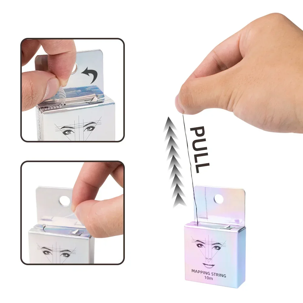 10m for Mapping Eyebrow Marker Thread Tattoo Brows Point 1 Box MAPPING STRING Microblading Eyebrow Pre-Inked Tattoo PMU String 2
