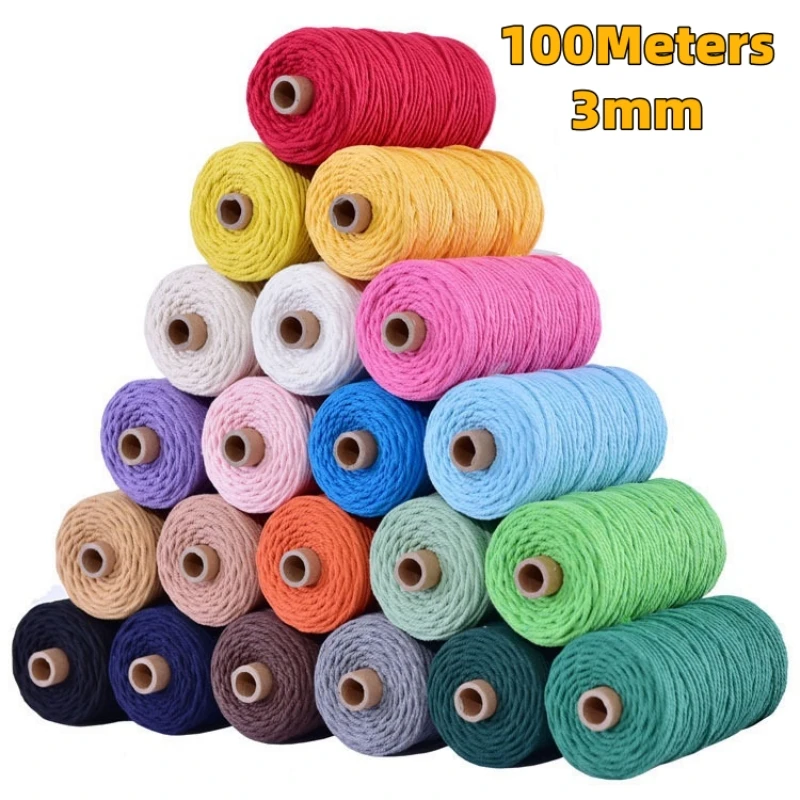 Handmade cotton cord rope thread 110Yards for DIY home wedding decoration