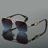 KAMMPT Vintage carré lunettes de soleil hommes nouveau classique Double pont dégradé nuances à la mode rétro marque concepteur en plein air lunettes de soleil 3