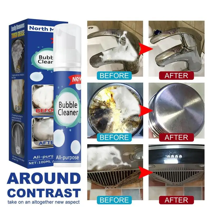 Kitchen Effective Grease Cleaner 100ml Bubble Cleaner Foaming Heavy Oil Stain SmokeMachine Cleaning Foam