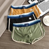 3PCS/Pack 7A Antibacterial Big U Mesh Breathable Crotch Men's Panties 100% Cotton Trendy Underpants High Elastic Waist Boxers