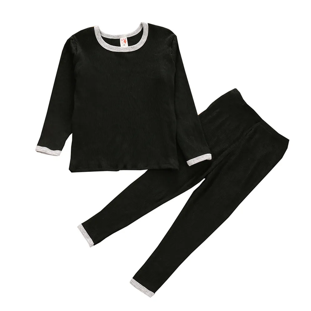 Girls Pajamas And Doll Set Outfits T Kids Knit Set Pajamas Toddler 2PCS Boy shirt Girl Pants Baby 24months 2t Baby Girl