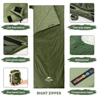 שק שינה Naturehike lw180 שק שינה כותנה אולטרה-קל שק שינה אביב קיץ שק שינה חיצוני לטיולים וקמפינג 5