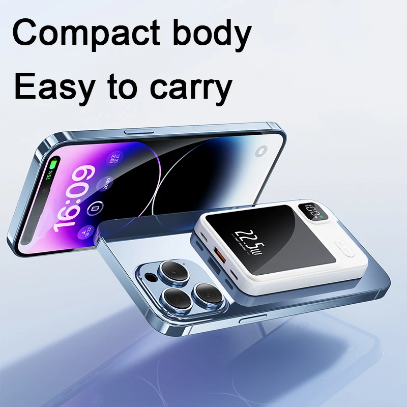 10000mAh Capacity Power Bank Magnetic Wireless 22.5W Ultra Super Fast Charging Magnetic Power Bank For Iphone15 Samsung 5