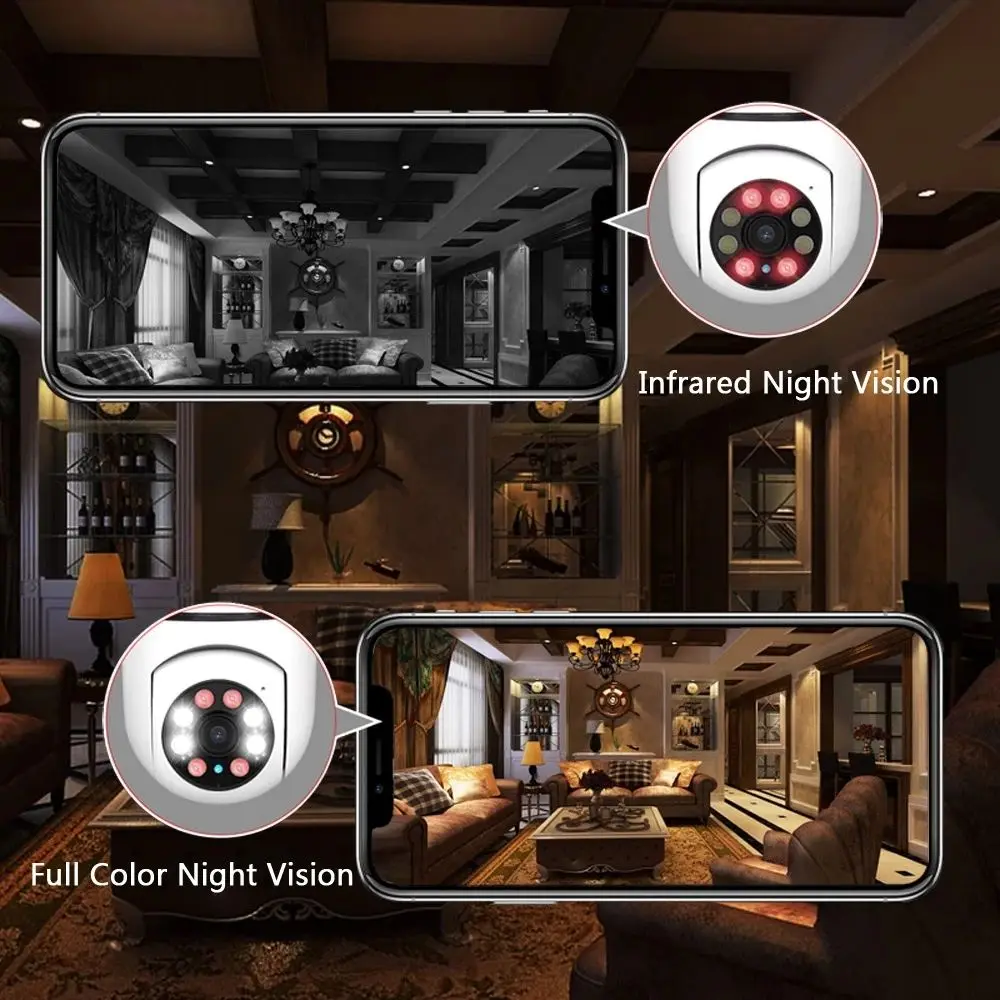 ICSEE 2MP Wifi Bulb Camera With E27 Socket Bulb Indoor Wireless Security Camera Night Vision With Motion Detection 5
