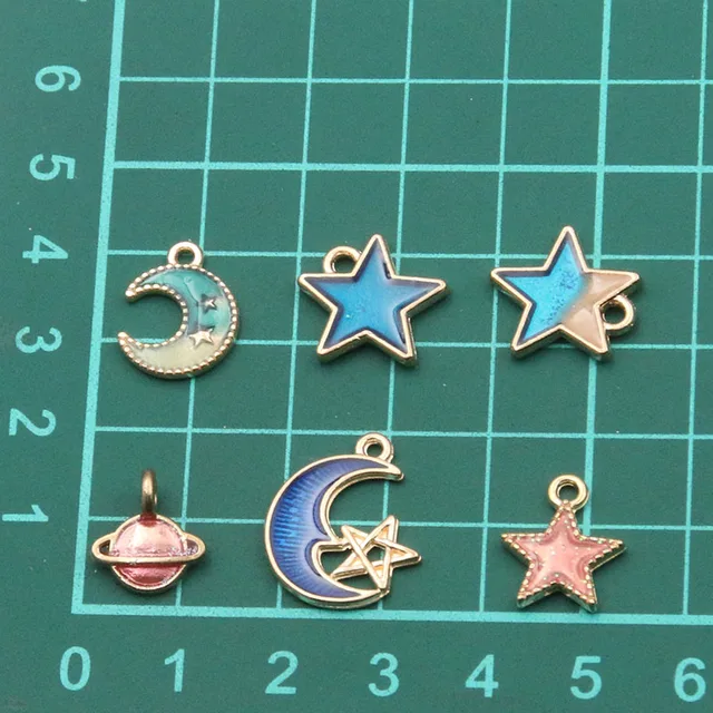 31 PCS DIY bracelet accessories jewelry kits pendant clasp for necklace  pendants for necklaces star sign charms cartoon pendant charms sun and moon  charm delicate earrings pendant