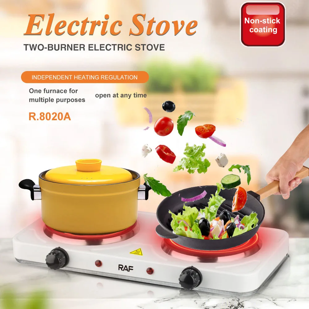 

R. 8020A Double End Closed Electric Pottery Stove Small Household Insulation Double Stove Multifunctional Small Electric Stove