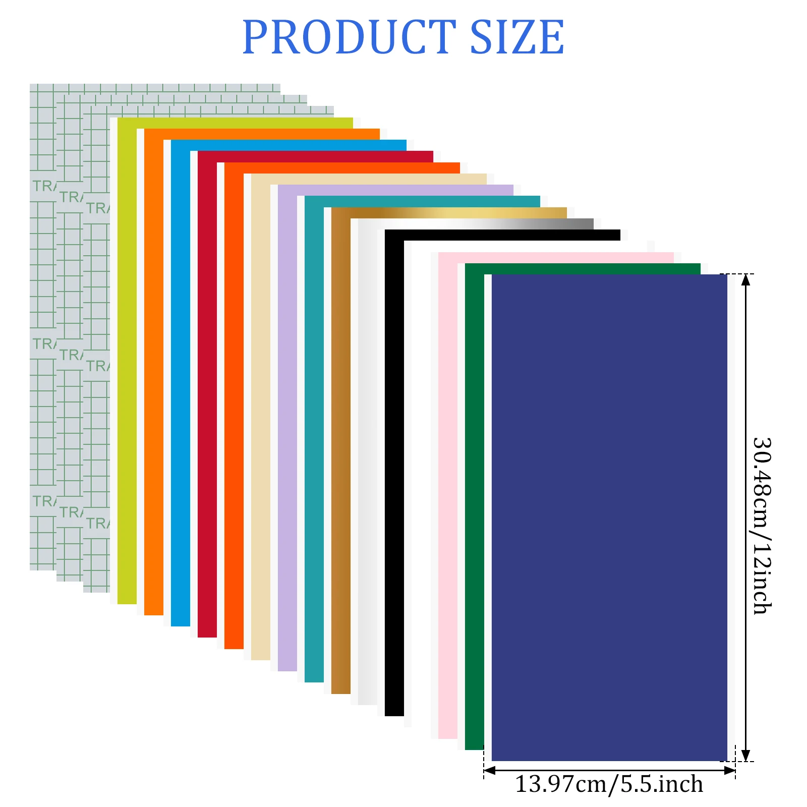 18Pcs Smart Adhesive Vinyl Sheets with Transfer Film PVC Colorful Vinyl Sheets No Residual Smart Adhesive Craft Compatible