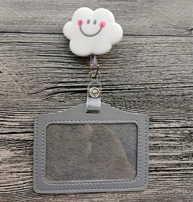 Retractable Badge Reel Badge Holder Retractable ID Tag Retractable ID Lanyard 1 Piece Retractable Nurse Badge Reel With ID Card Case Fashion Rainbow Sunflowers Students ID Case Holder