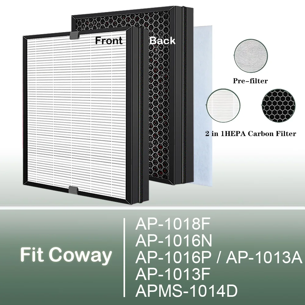 

HEPA Filter Composite Activated Carbon Filter for Coway Air Purifier AP-1018F AP-1016N AP-1016P AP-1013A AP-1013F APMS-1014D