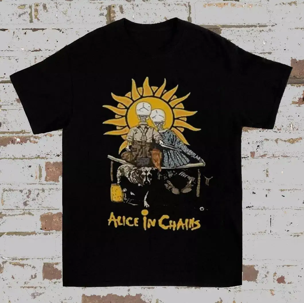 

Алиса в цепях подарок для фаната с коротким рукавом черная футболка унисекс отличная новая футболка