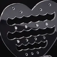 2 Pcs Heart Shaped Earring Display Stand Small Holder Acrylic Jewelry Rack Retail Stands Earrings Organizer 2
