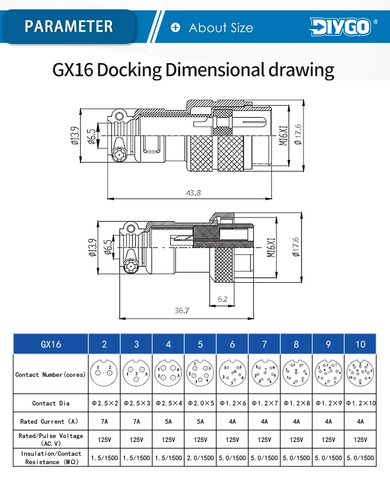 1 Set GX16 Butt TYP Draht Stecker 2/3/4/5/6/7/8/9/10 Pin löten Männlich & Weiblich Buchse Stecker Luftfahrt Docking Anschlüsse DIY GEHEN – Detail 5