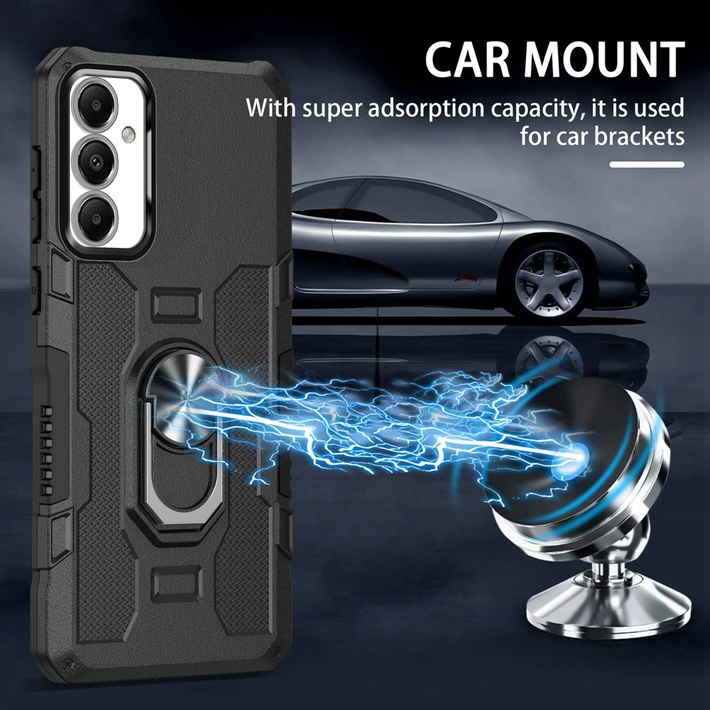 Magnetic Armor Case with Ring Holder - Durable Phone Cover