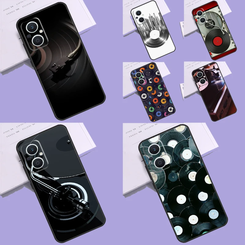 Vinyls Record Dj Retro Vintage Case Per Oppo Reno 10 Pro 7 6 5 8 Lite 8T 5Z 4Z 2Z Oppo Find X6 Pro X2 X3 Neo X5 Lite Cover