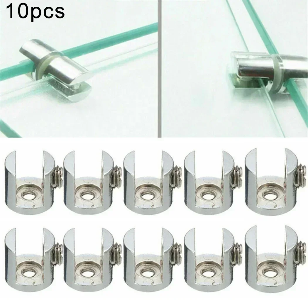 Glass Clamp Brackets Fixing Bathroom Shelf Holder Support 10pcs For 6-8mm/8-10mm/10-12mm