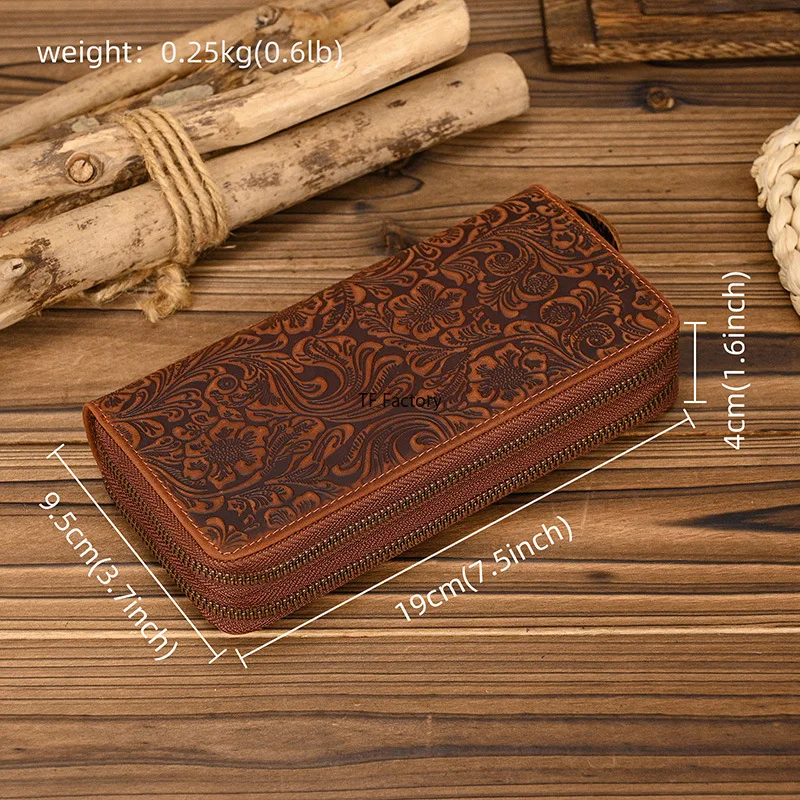 Premium Leather Long Wallet with Money Clip
