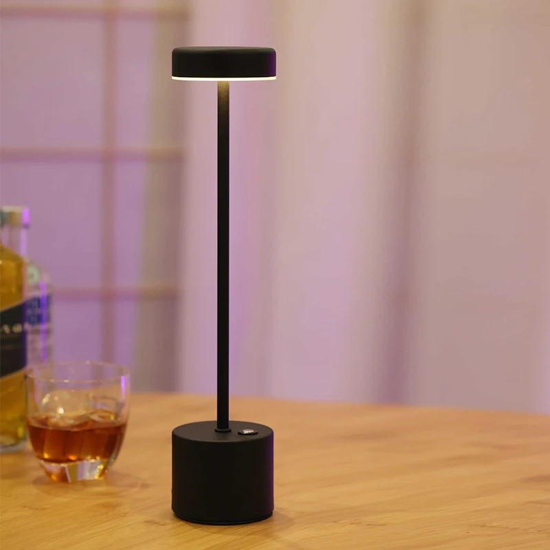 

LED Metal Waterproof Rechargeable Desk Lamp Touch Dimming Metal Table Lamps for Bar Living Room Reading Camping Night Light