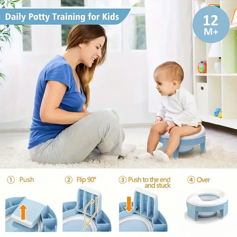 3 in 1 Baby Toilet Seat Children Foldable Travel Potty With Bags Potty Training Seat Suitable for boys and girls 4