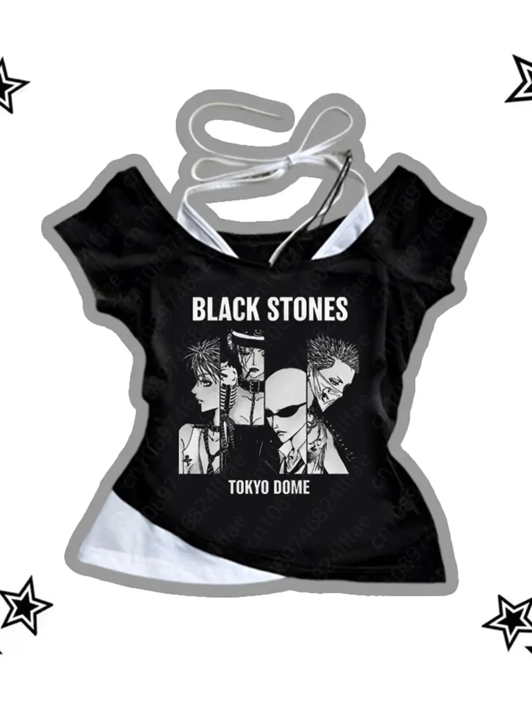Vintage 90s Punk Gothic Streetwear Women's T-Shirt Emo Y2K Suspenders Top Harajuku Aesthetic Anime Tees Sexy 2000s Clothing 5
