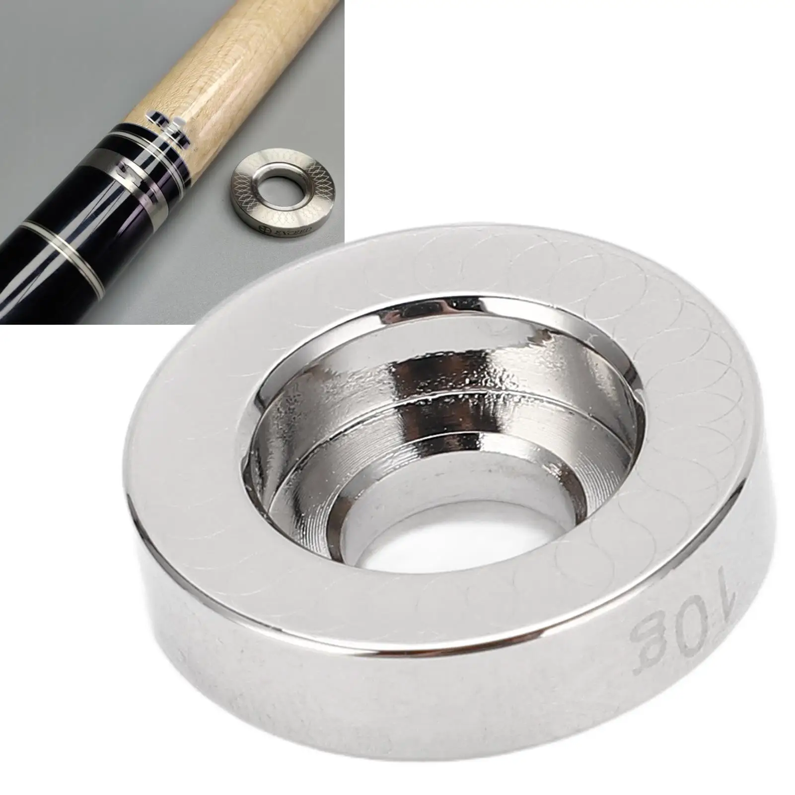 Stainless Steel Pool Cue Balance Ring-for 5 /16-14 Weight Ring for Billiard Stick Training & Competition Accessory