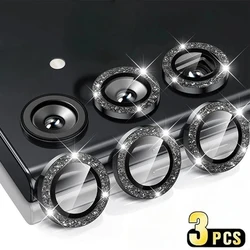 Sparkling Glitter Metal Glass Lens Protector Set - Full Camera Coverage - Glalxy A55 (Black)