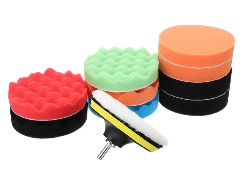 Car Waxing Sponge Pad Polishing Kit Auto Detailing Sandpaper Buffing Sanding Disc Polisher Drill Adapter Headlight Restoration