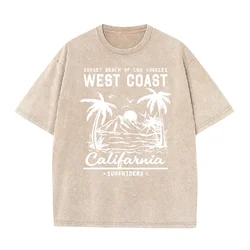 Palm Tree Graphic Slogan Black Round Neck Casual T - shirt - XXL (Apricot)