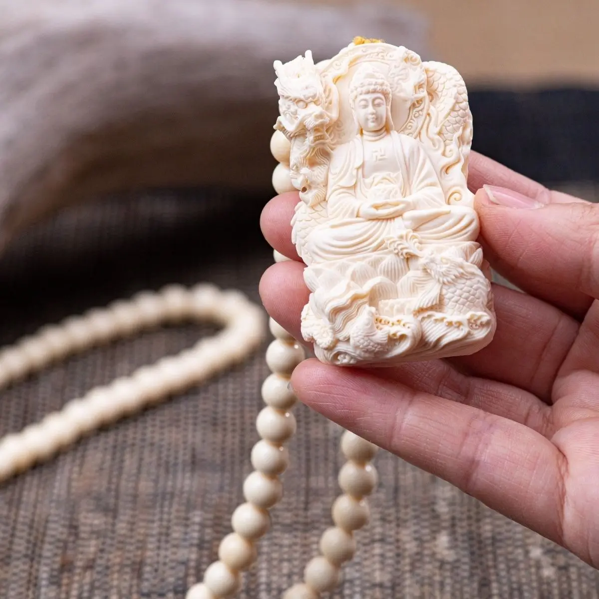 Collier Onyx Avec Pendentif Bouddha Maitreya - Pierre Naturelle Unisexe 50cm - Cadeau Spiritualité