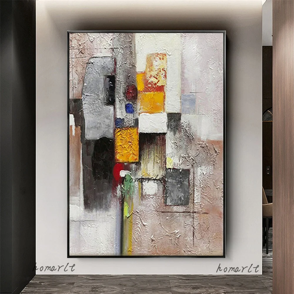 

100% Handmade Famous Abstract Oil Paintings Modern Color Block Canvas Picture Wall Art Poster For Living Room Home Decor Mural