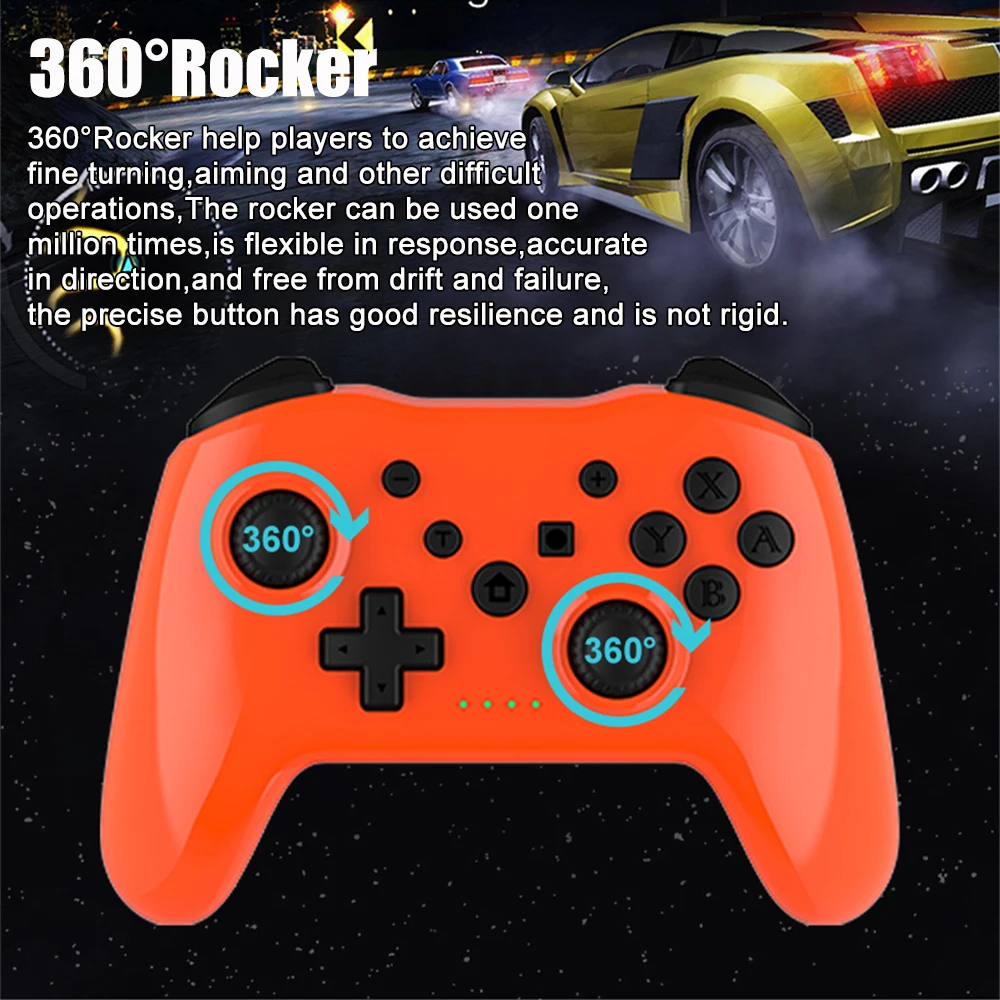 360&deg;Rocker Wireless Bluetooth Controller GAMINJA 360&deg;Rocker Wireless Bluetooth Controller No Latency BT Gamepad HD Vibration PC Joystick For Nintendo Switch