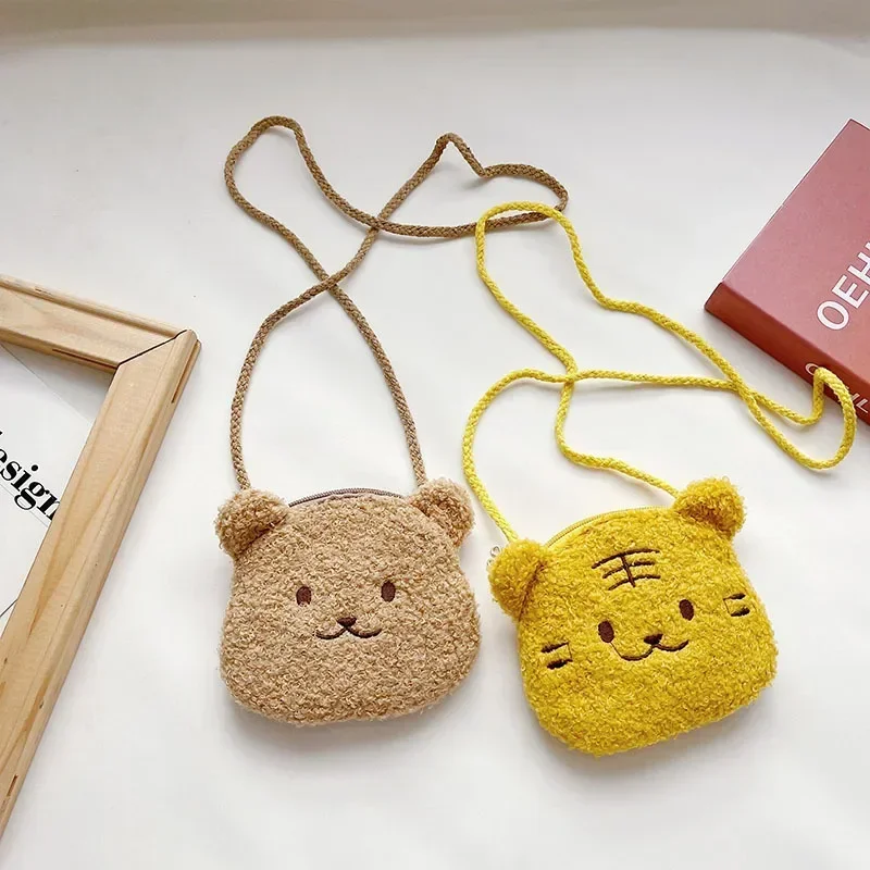 Soft Plush Bear Rabbit Cartoon Children Coin purse coin wallet Shoulder bags Girl Messenger Bag Mini Handbag