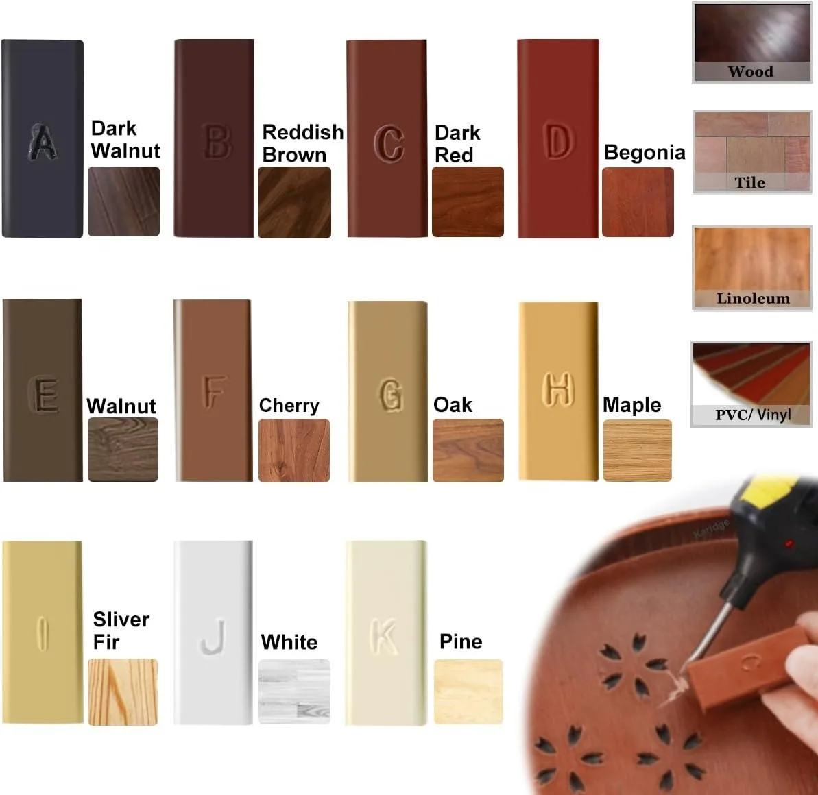 Laminate Floor Squeak Scratch Repair Tools Furniture/Laminate/Kitchen Cabinet/Worktop Repair Soft Wax Filler wood repair kit,beeswax furniture polish