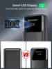 NEWDERY Travel Battery Pack 20000mAh Portable Charger for All iWatch, iPhones,Samsung Power Bank Built-in Cables Fast Charging 6