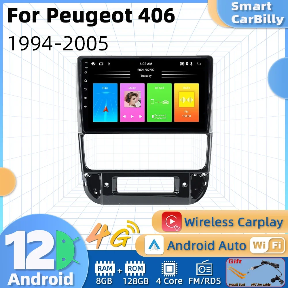 

Авторадио мультимедийный для Peugeot 406 1994-2005 2 Din Android радио Carplay автомобильный стерео GPS-навигатор головное устройство Android Авто WIFI