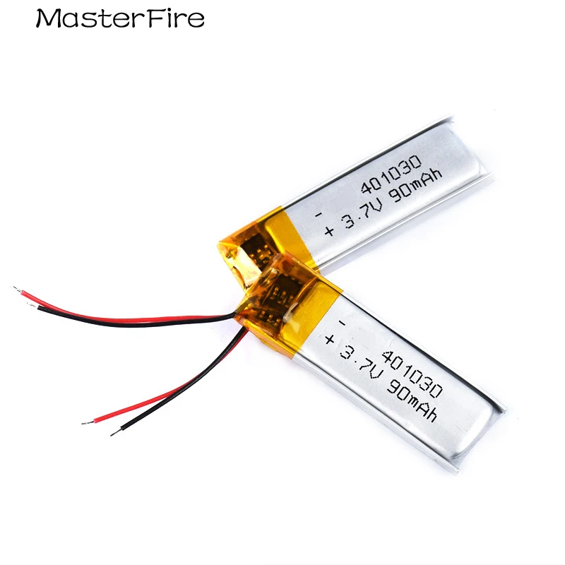 

8pcs/lot 401030 3.7V 90mah Rechargeable Lithium Polymer Battery Cell for Smart Watch Beauty Device LED Light Navigator Massager