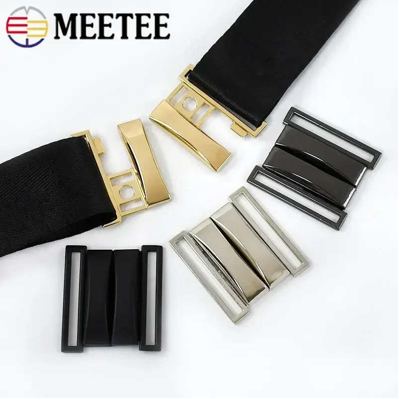 1Pc Meetee 30-70mm Metal Button Coat Belt Buckle Down Jacket Connector Clasp Pants Garment Decoration Hook Sewing Accessories