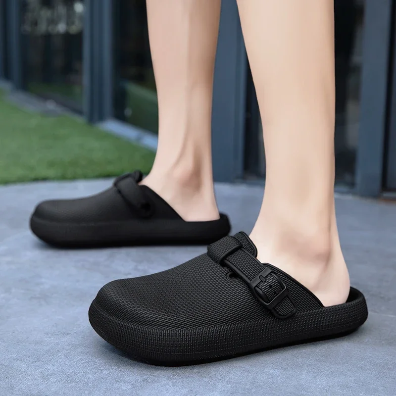 Men Slippers EVA Slip On Casual Walking Shoes Men Casual Baotou Half Slipper Comfortable Soft Household Sandals