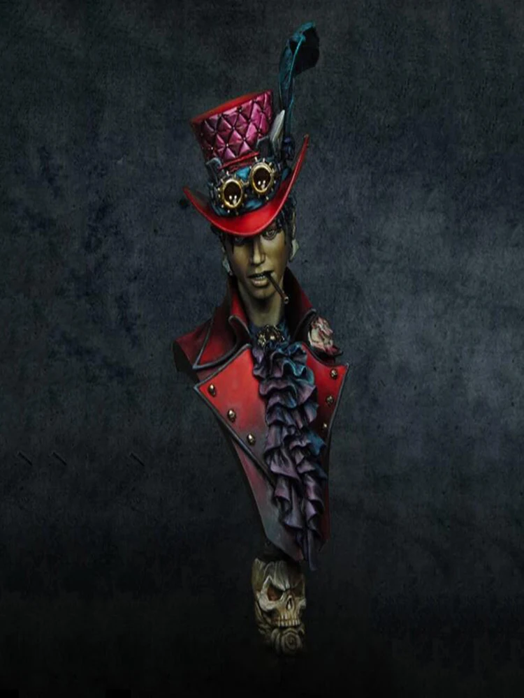 Unmontierter 1/10 alter Mann mit Hutbüste, Miniaturmodellbausätze aus Kunstharz, unbemalt