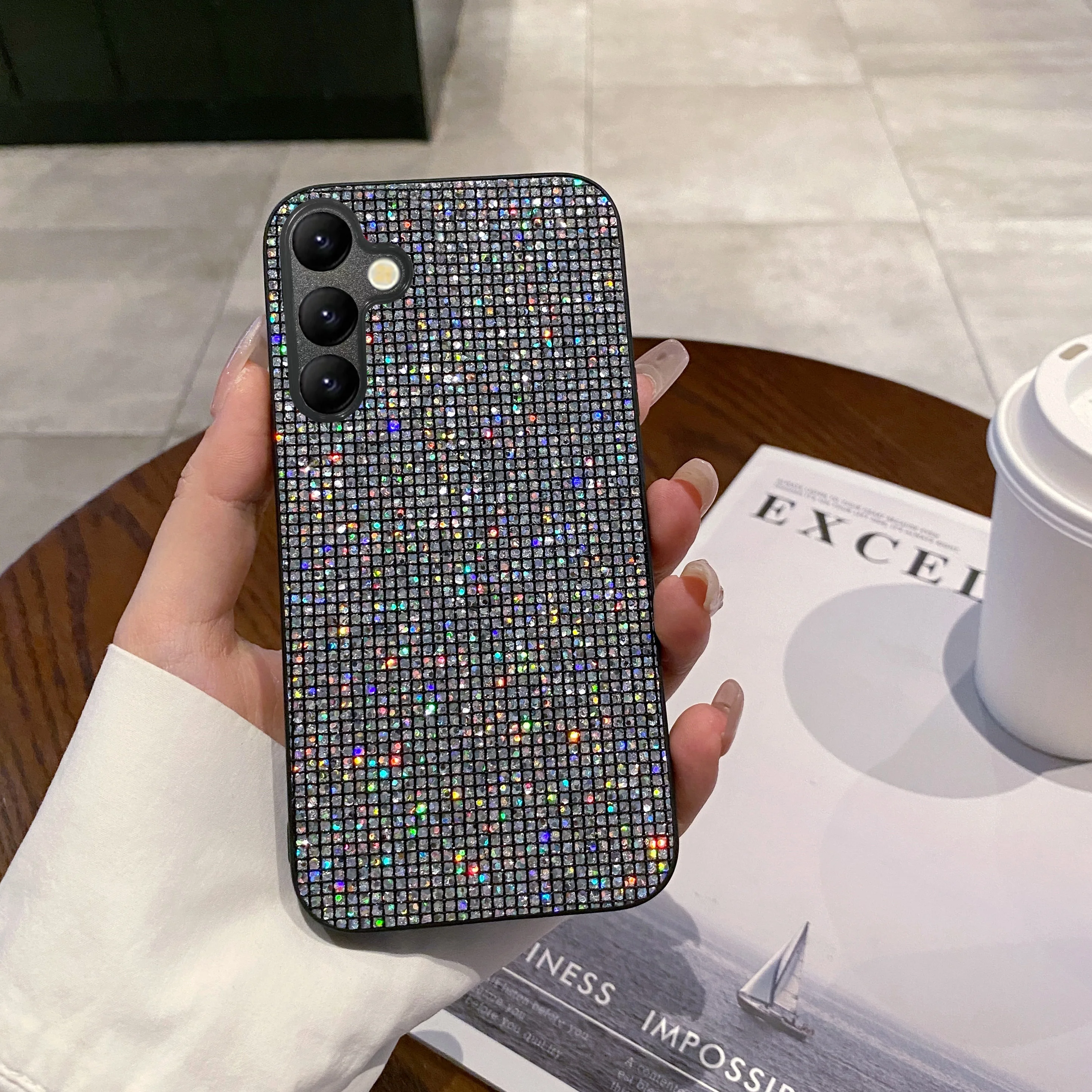 Luxury Shiny Colorful Grid Pattern Fashion Phone Case - TPU Shell