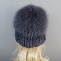 Россия, новый стиль, женские шапки из натурального лисьего меха, шапка для девочек, натуральный рекс, кроличий мех, шапка с черепами, вязаная зимняя шапка из натурального меха — изображение 6